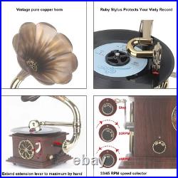 Gramophone Record Player Retro Turntable All in One Vintage Phonograph Nostal Gramophone Record Player Retro Turntable All in One Vintage Phonograph Nostal
