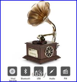 Gramophone Record Player Retro Turntable All in One Vintage Phonograph Nostal Gramophone Record Player Retro Turntable All in One Vintage Phonograph Nostal
