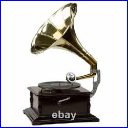 Gramophone With Brass Horn Record Player 78 rpm vinyl phonograph