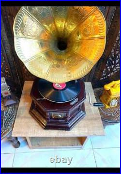 HMV Gramophone Antique Fully Funtional Working Fhonograpf Win-Up Record Player
