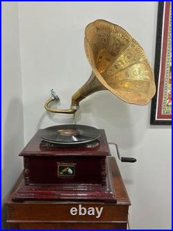 HMV Gramophone Fully Functional Working Phonograph, win-up record player