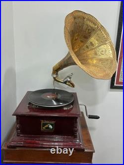 HMV Gramophone Fully Functional Working Phonograph, win-up record player