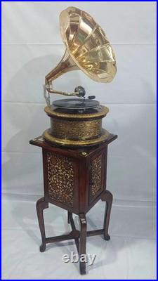 HMV Gramophone Fully Functional Working Phonograph, win-up record player gift