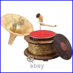 HMV Gramophone Fully Functional Working Phonograph, win-up record player gift