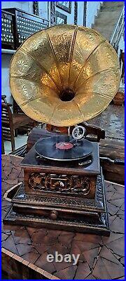 HMV Gramophone Phonograph Working Antique Audio, win-up record players, Vintage HMV Gramophone Phonograph Working Antique Audio, win-up record players, Vintage