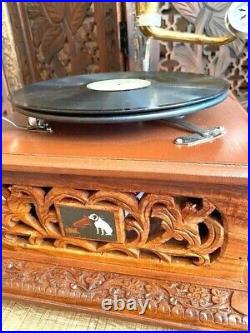 HMV Gramophone Record player phonograph Brass Horn win-up Replica Handmade Gift
