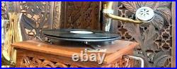 HMV Gramophone win-up record player Wood Handmade Phonograph Look Gramophone