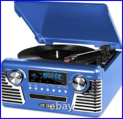 Haley Retro Bluetooth Record Player & Multimedia Center with Built-In Speakers Haley Retro Bluetooth Record Player & Multimedia Center with Built-In Speakers