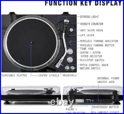 Hi-Fi Belt Drive Turntable Vinyl Record Player 2 Speed 33 45 RPM Pitch Control