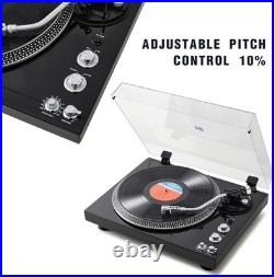 Hi-Fi Belt Drive Turntable Vinyl Record Player 2 Speed 33 45 RPM Pitch Control