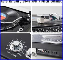 Hi-Fi Belt Drive Turntable Vinyl Record Player 2 Speed 33 45 RPM Pitch Control