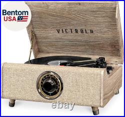 Highland 4-In-1 Bluetooth Record Player with Speakers 3-Speed Vinyl Record Pla