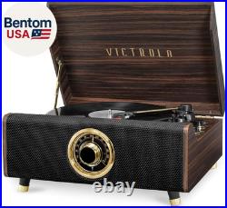 Highland 4-In-1 Bluetooth Record Player with Speakers 3-Speed Vinyl Record Pla