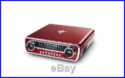 ION 1965 FORD MUSTANG LP Car-Styled Turntable Record Player with AM/FM Radio RED