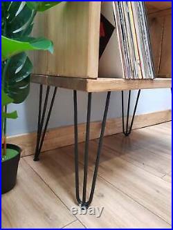Industrial Vinyl Record Player Storage Stand Hairpin Legs Media Unit
