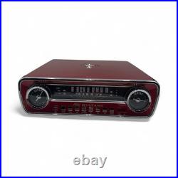 Ion Ford Mustang LP Turntable 4-in-1 Classic Car Record Player Radio, Red
