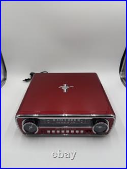 Ion Ford Mustang LP Turntable 4-in-1 Classic Car Record Player Radio, Red