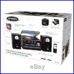 Jensen AM-FM Radio 3-Speed Turntable CD Cassette Record Player Stereo Vinyl NEW
