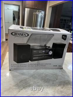 Jensen Home Shelf Stereo Record Player System With Speakers iPod Aux Vinyl CD