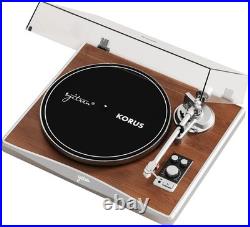 KORUS Bluetooth Record Player with External Speakers & Adjustable Counterweight
