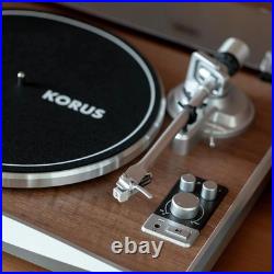 KORUS Bluetooth Record Player with External Speakers & Adjustable Counterweight