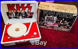 Kiss Aucoin 1978 Record Player Phonograph With Box Rare Vintage
