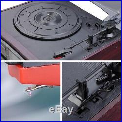 LCD Vinyl Record Player Play CD Cassette MP3 Music with 2 Stereo Speaker