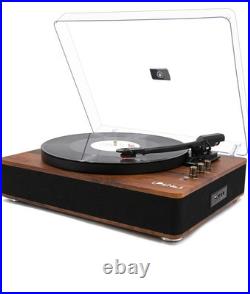 LP&NO. 1 Record Player Turntable with Built-in Speakers & USB Mahogany WoodT LP&NO. 1 Record Player Turntable with Built-in Speakers & USB Mahogany WoodT