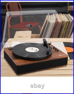 LP&NO. 1 Record Player Turntable with Built-in Speakers & USB Mahogany WoodT LP&NO. 1 Record Player Turntable with Built-in Speakers & USB Mahogany WoodT