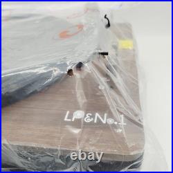 LP&No. 1 Walnut Wood 3-Speed Vinyl Record Player with Stereo Speakers & Bluetooth