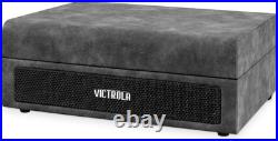 Lambskin Grey Bluetooth Record Player Built-In Speakers
