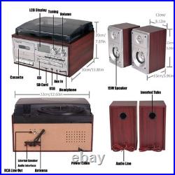 Looptone Vinyl Record Player Dual 15W External Speakers 9 In 1 3 Speed