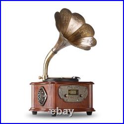 LuguLake Record Player Retro Turntable All in One Vintage Phonograp