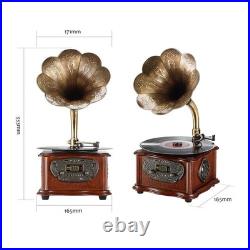 LuguLake Record Player Retro Turntable All in One Vintage Phonograp