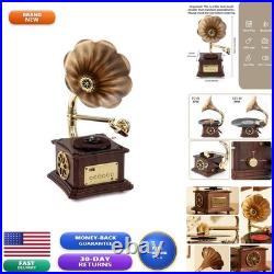 MEAGEAL MJ-108LP Mini Gramophone Vintage Copper Horn Record Player