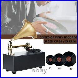 MEAGEAL Mini Vinyl Record Player Vintage Yet Modern Phonograph Bluetooth Gram