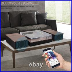 MPK Bluetooth Record Player, Turntable Hifi System with Bookshelf Speakers, 3-Spe