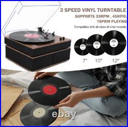 MPK Bluetooth Record Player, Turntable Hifi System with Bookshelf Speakers, 3-Spe