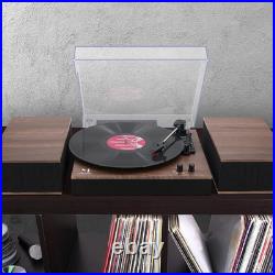 MPK Bluetooth Record Player, Turntable Hifi System with Bookshelf Speakers, 3-Spe