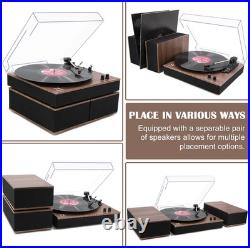 MPK Bluetooth Record Player, Turntable Hifi System with Bookshelf Speakers, 3-Spe