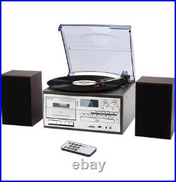 MUSITREND 10in1Record Player with External Speakers, 3-Speed Bluetooth Turntable