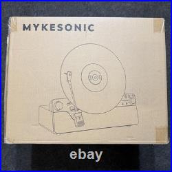 MYKESONIC Vertical Automatic Record Player Bluetooth, Belt Drive, Silver