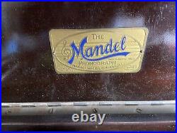 Mandel Wind Up Antique Phonograph Cabinet Record Player Coffin Top Style