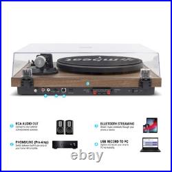 Mbeat Bluetooth Hi-Fi Vinyl Turntable Record Player with Bookshelf Speakers