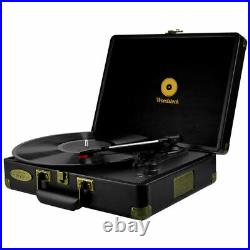 Mbeat Woodstock Retro Turntable 3 Speed Vinyl Record Player withSpeaker Black