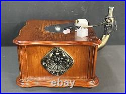 Meageal MJ-209A Wooden Gramophone Phonograph Tunable Vinyl Record Player New