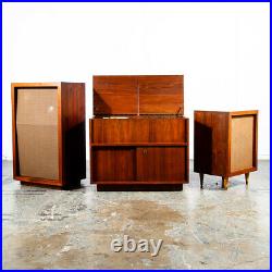Mid Century Modern Stereo Console JBL D120 D130 Radio Record Player Service 3 Pc