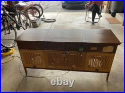 Mid-Century Vintage Admiral Record player, AM FM Radio, Wooden Console, stereo