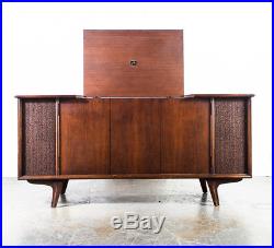 Mid century Modern Stereo Console RCA Victor Wood Vintage Record Player Radio VG