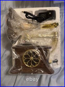 Mini Vintage Retro Phonograph Gramophone Vinyl Record Player Stereo Speakers 3.5